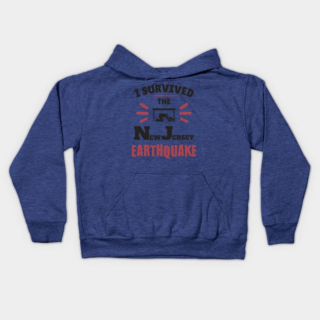 I Survived The NJ Earthquake Funny Meme April 5th 2024 Kids Hoodie by JanaeLarson